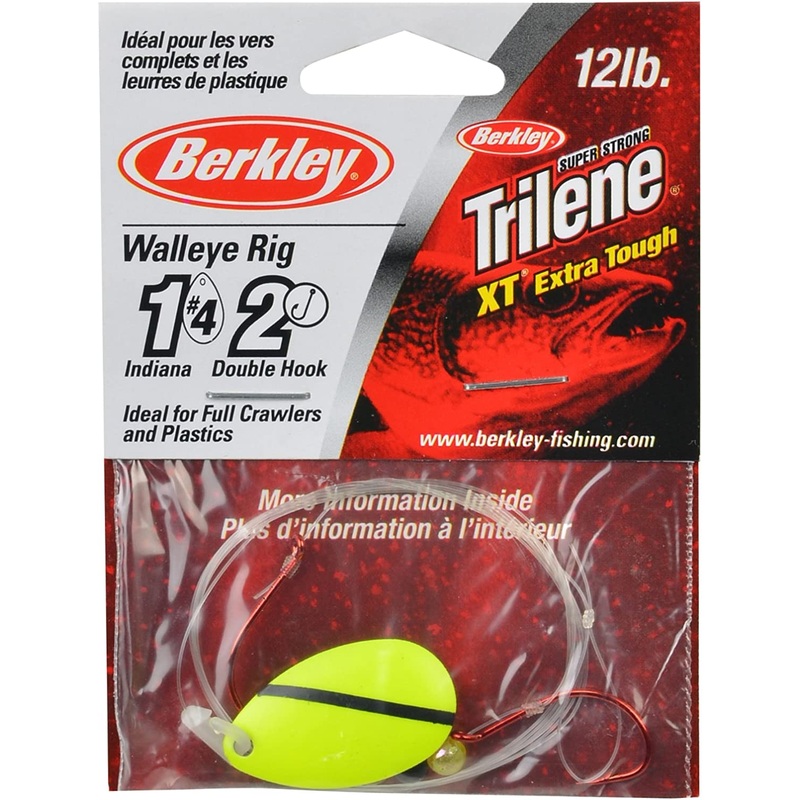 Berkley Walleye Rig Indiana Blade Chartreuse/Black Stripe Double Hook