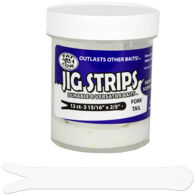 Fat Cow Jig Strips Fork Tail 3-15/16″ X 2/5″ Scented (12ct)