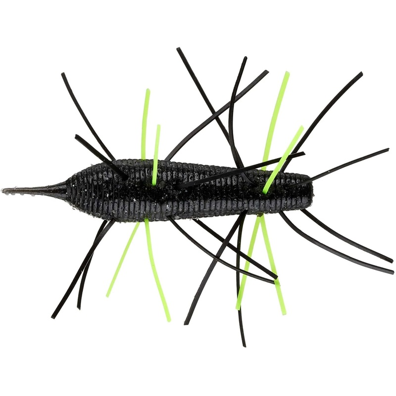 Geecrack ImoKemushi 60 Soft Plastic Grub – 2.5 Inches Black / Chart