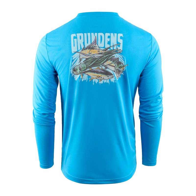 Grundens We Are Salt Long Sleeve Tech Tee Coastal Blue M