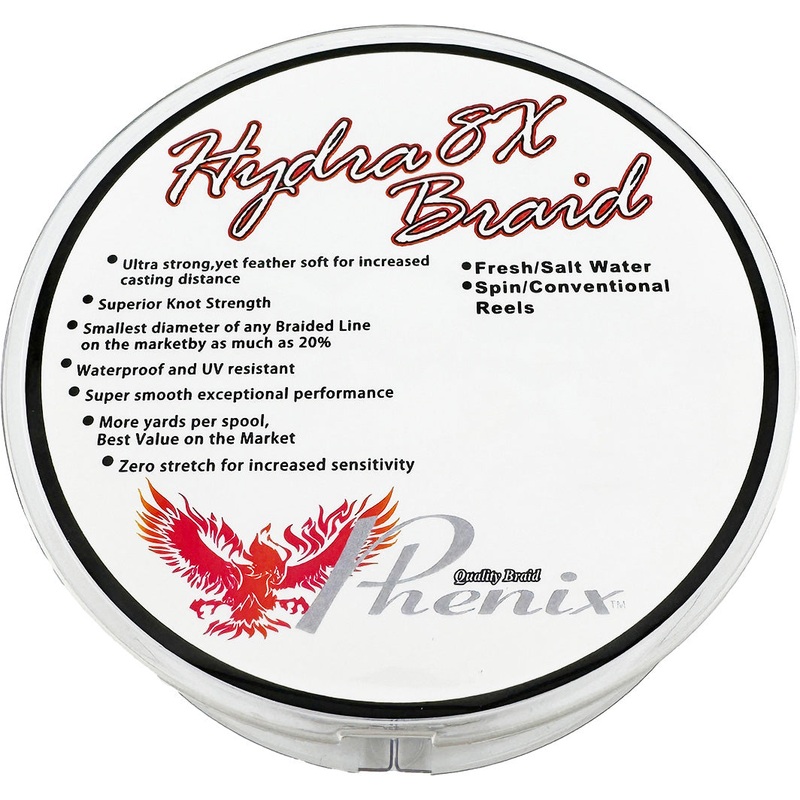 Phenix Hydra 8X Braided Line Bulk Spools – Neutral-Vis White White 40 lb – 3062 yds