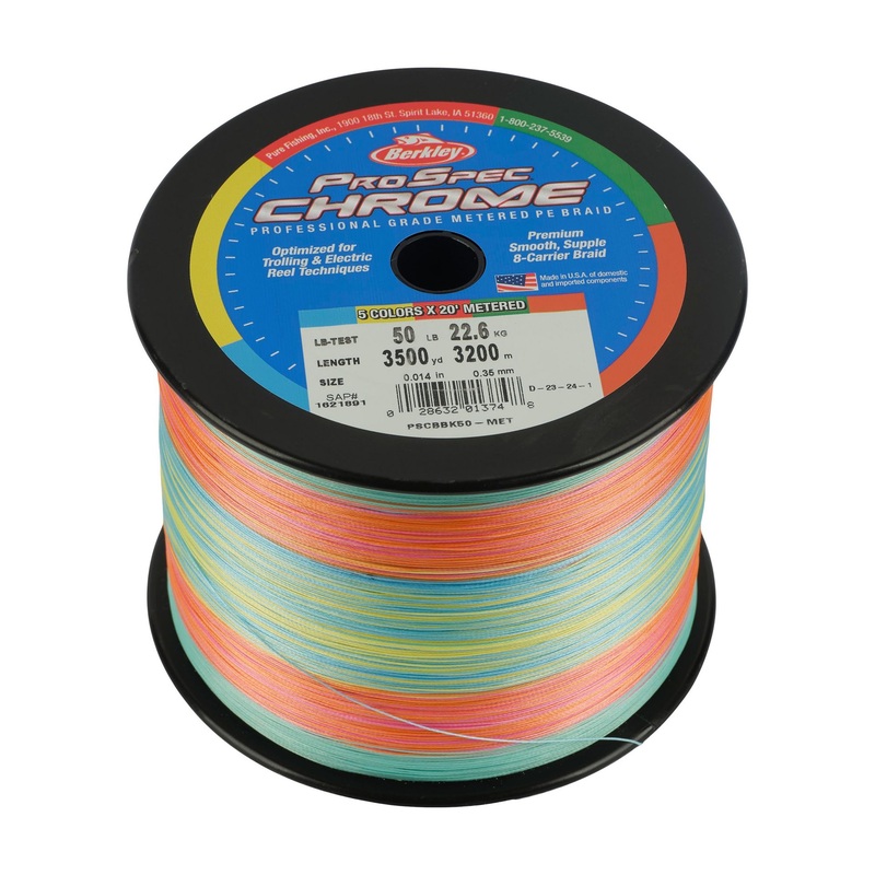 Berkley ProSpec Chrome Braid 80 lb 5-Color Metered 3000 yd