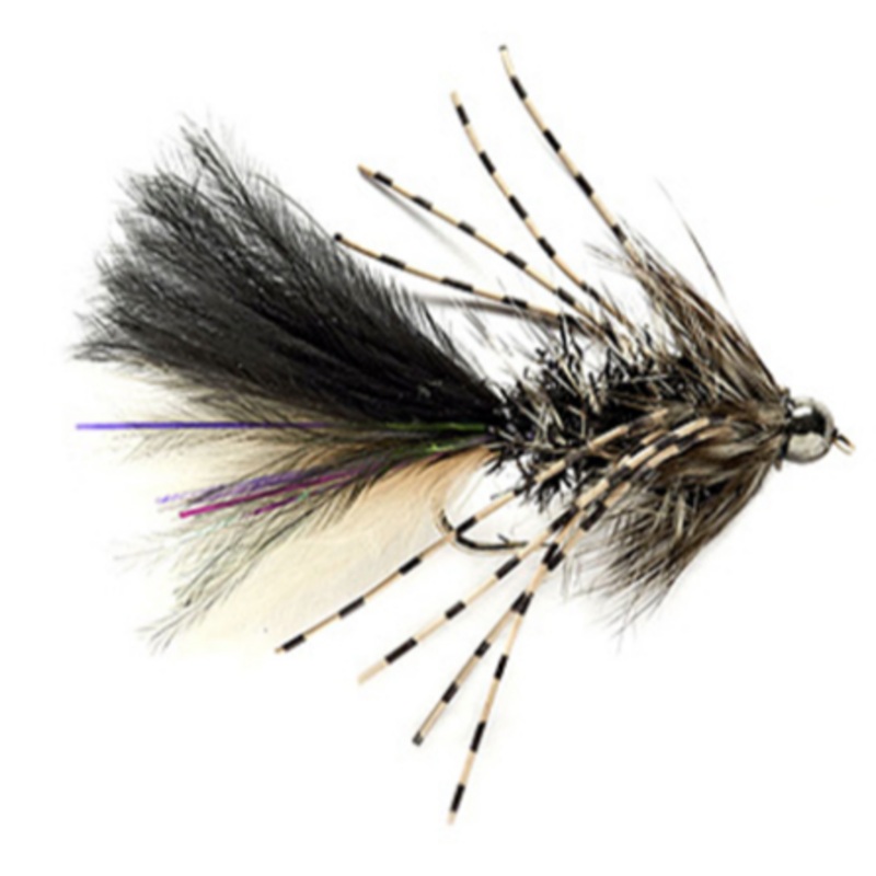 Fulling Mill Tungsten Bead Head Rubber Leg Bugger Black 4