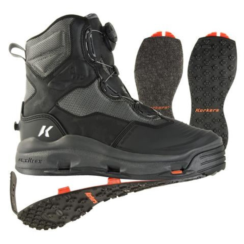 Korkers DarkHorse Wading Boots Felt & Kling-On Soles 7