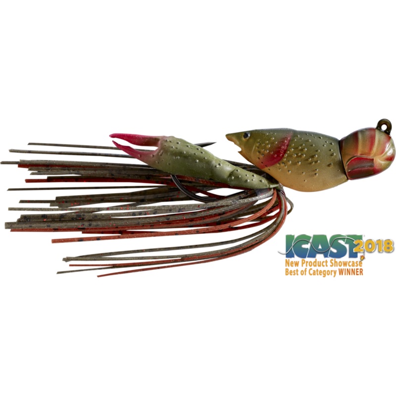 LIVETARGET Hollow Body Craw Jig Brown/Red 1 3/4 inch – 1/2 oz