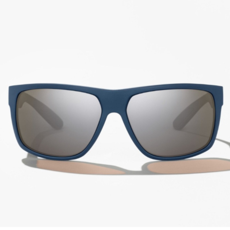 Bajio Boneville Polarized Sunglasses Black Matte Blue Mirror