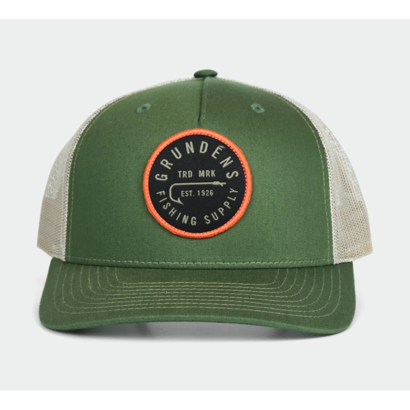 Grundens Hook Trucker Hat – Olive Tan