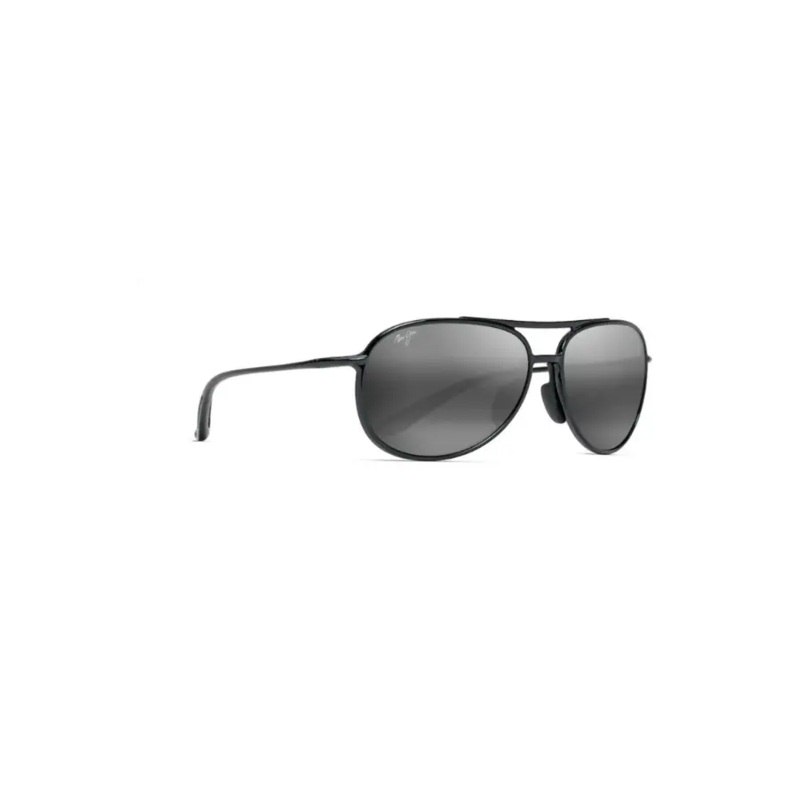 MAUI JIM ALELELE BRIDGE POLARIZED SUNGLASSES BLACK GLOSS NEUTRAL GREY
