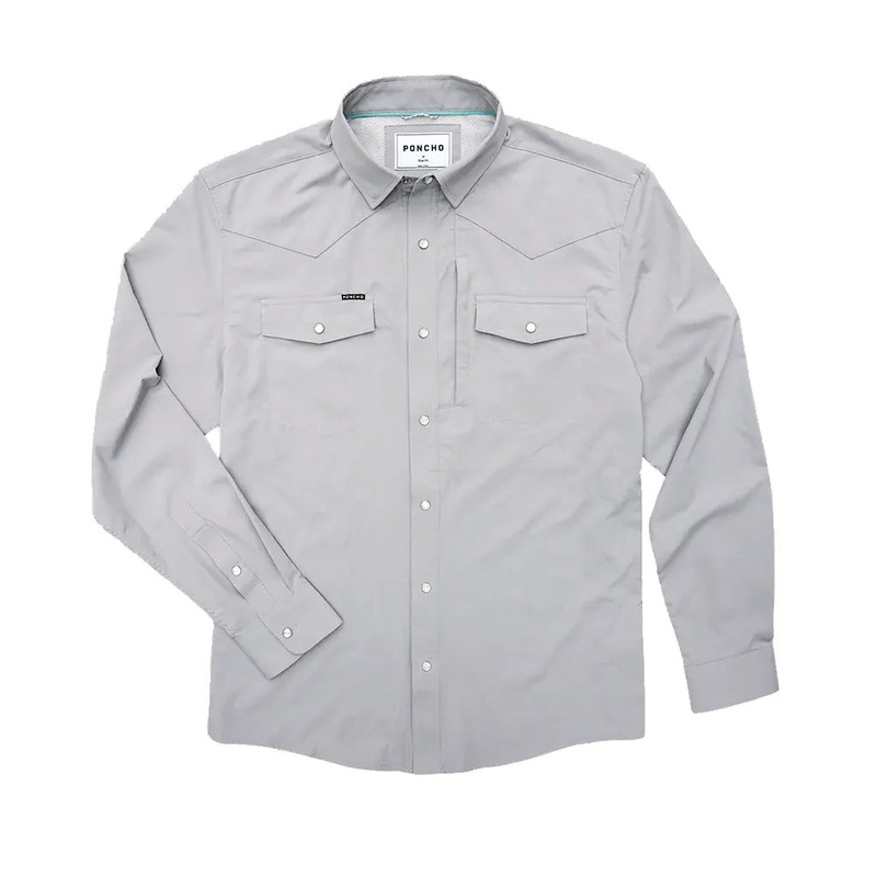 Poncho M’s The San Saba Shirt Slim Grey S