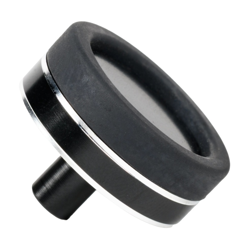 Rubber Butt Cap with Designer Aluminum Trim Black