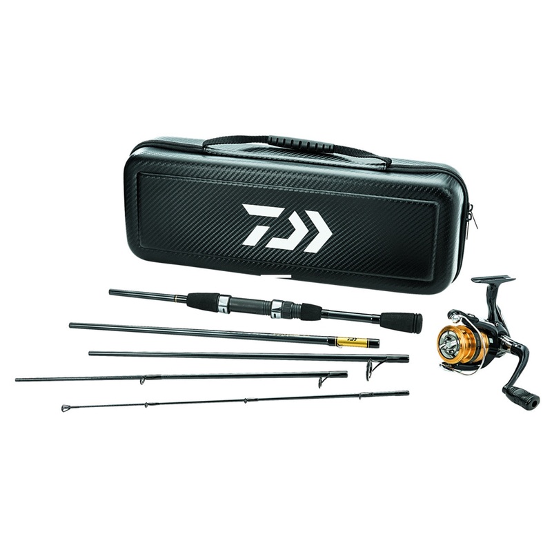 Daiwa Carbon Case Travel 5pc Rod, Pre-Mounted Spinning Combo, Black CC20F565L
