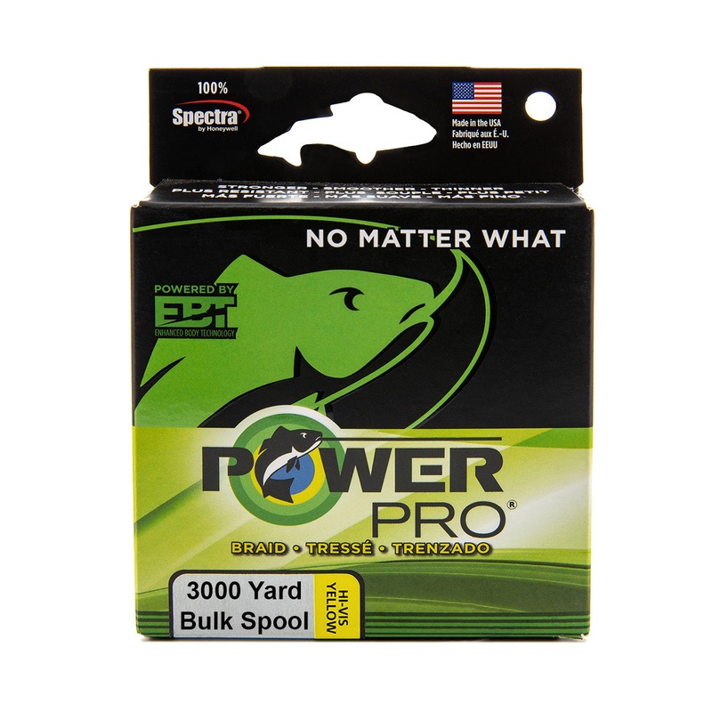 Power Pro Spectra Hi-Vis Yellow Braided Line 3000 yard Bulk Spool 30