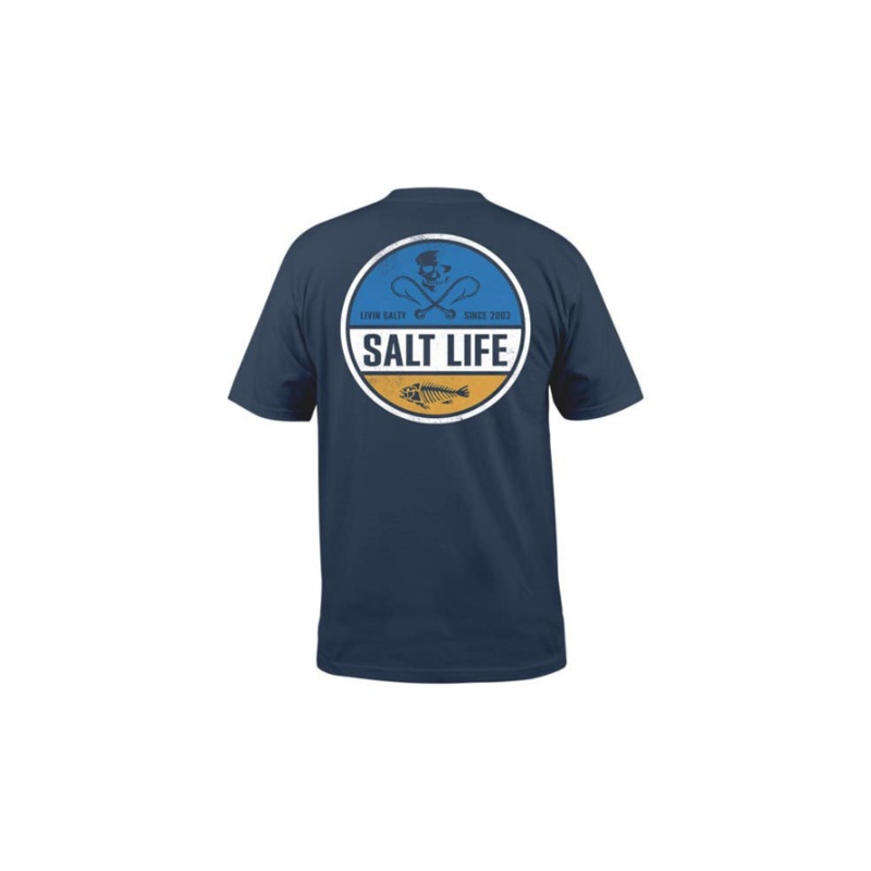 SALT LIFE HIGH SEAS TEE ARUBA BLUE XL