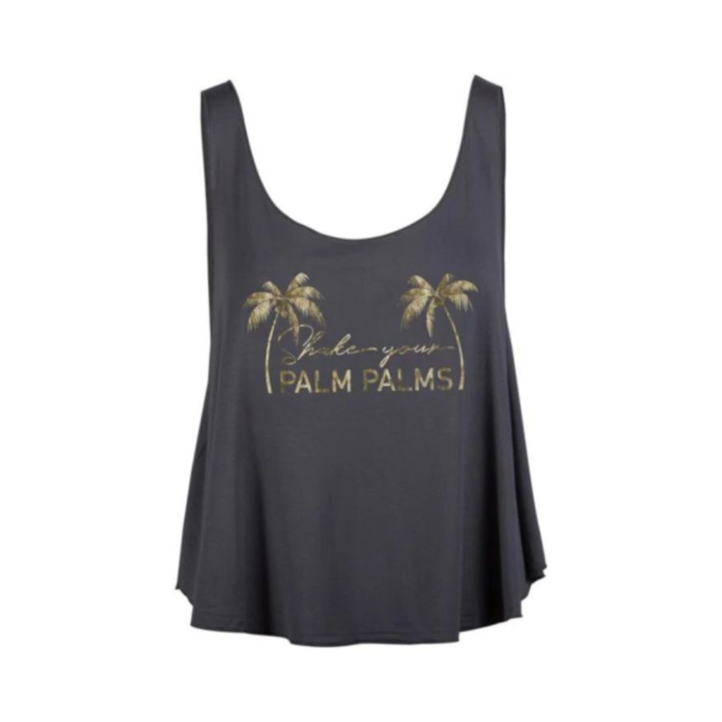 SALT LIFE SHAKE YOUR PALM PALMS TANK EBONY M