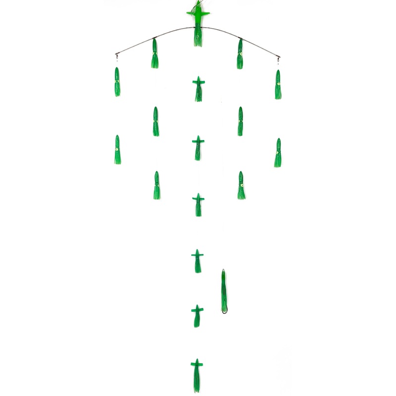 Sterling Tackle 36″ Chaos Tracker – 6″ Bulb Squids Port Green