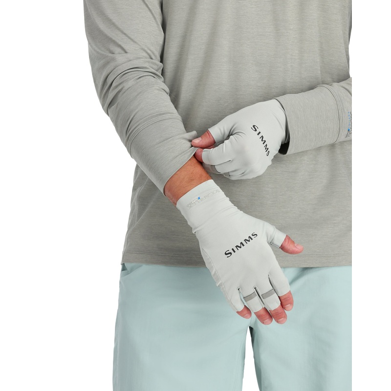 Simms Solarflex Half-Finger Sunglove Ghost Camo Stone XS