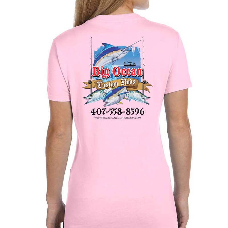 Women’s Custom T-Shirt: Assorted Saltwater Gamefish Black X-Small
