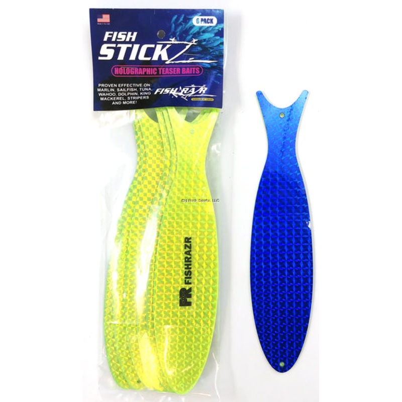 Fish Razr Fish StickZ Teasers- Large Chartreuse/Blue