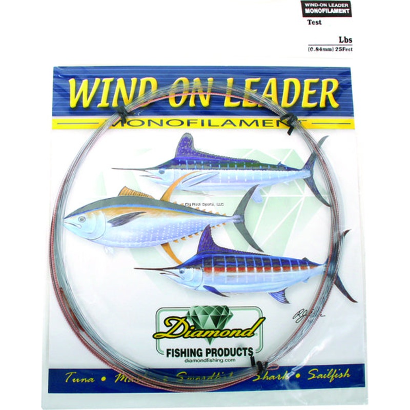 Momoi Monofilament Wind On Leader, 25ft, Smoke Blue 80lb