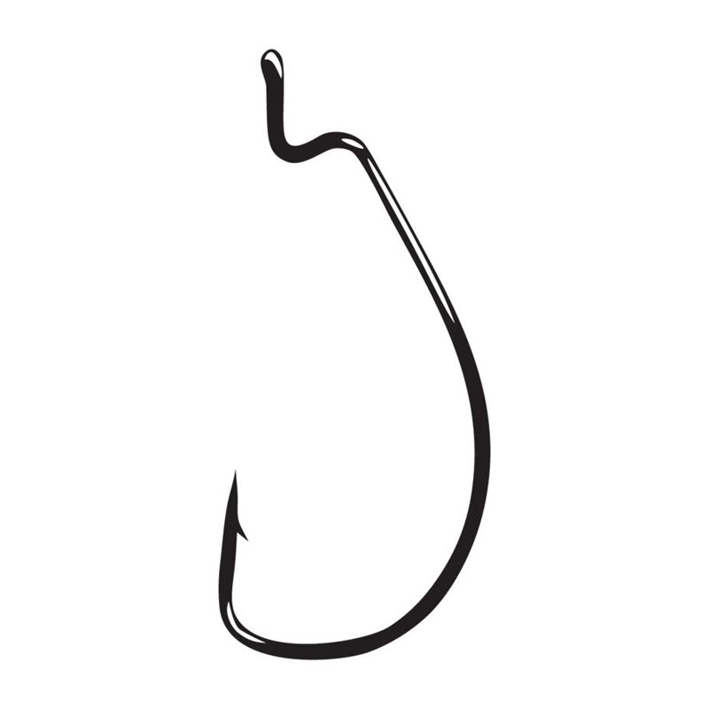 GAMAKATSU OFFSET SHANK EWG WORM HOOK Black Size 2
