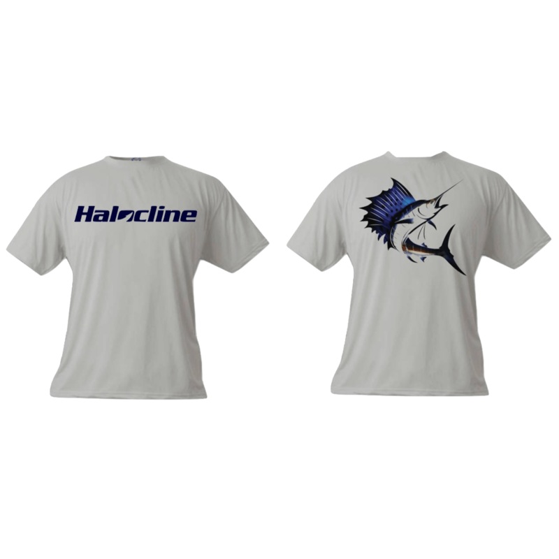 Sailfish Fishing Performance T-Shirt From Halocline S Pearl Grey