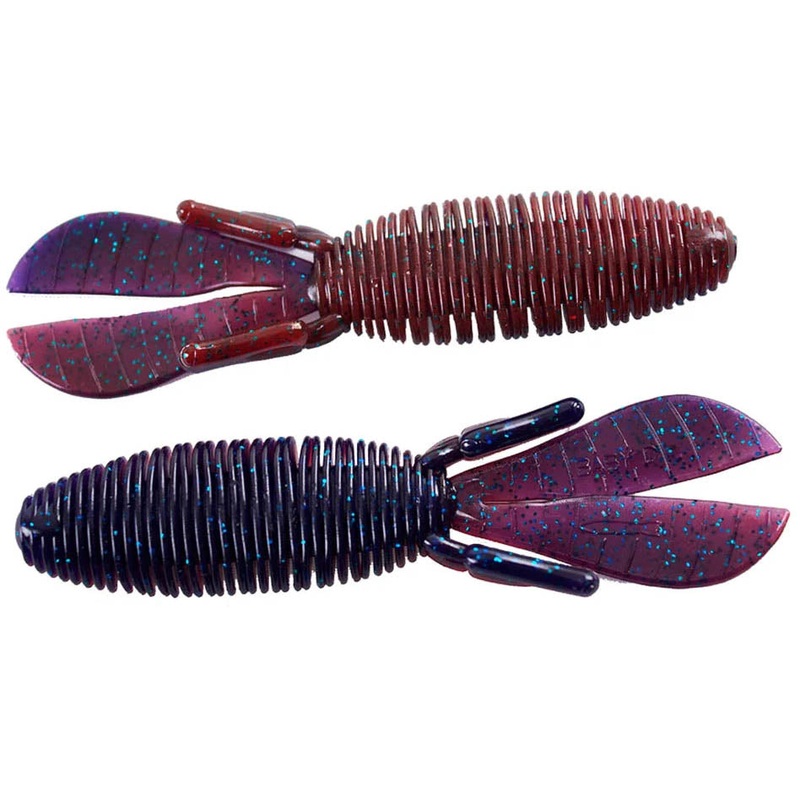 Missile Baits Baby D Bomb 3 5/8 inch Soft Plastic Creature Bait Black Red Flake