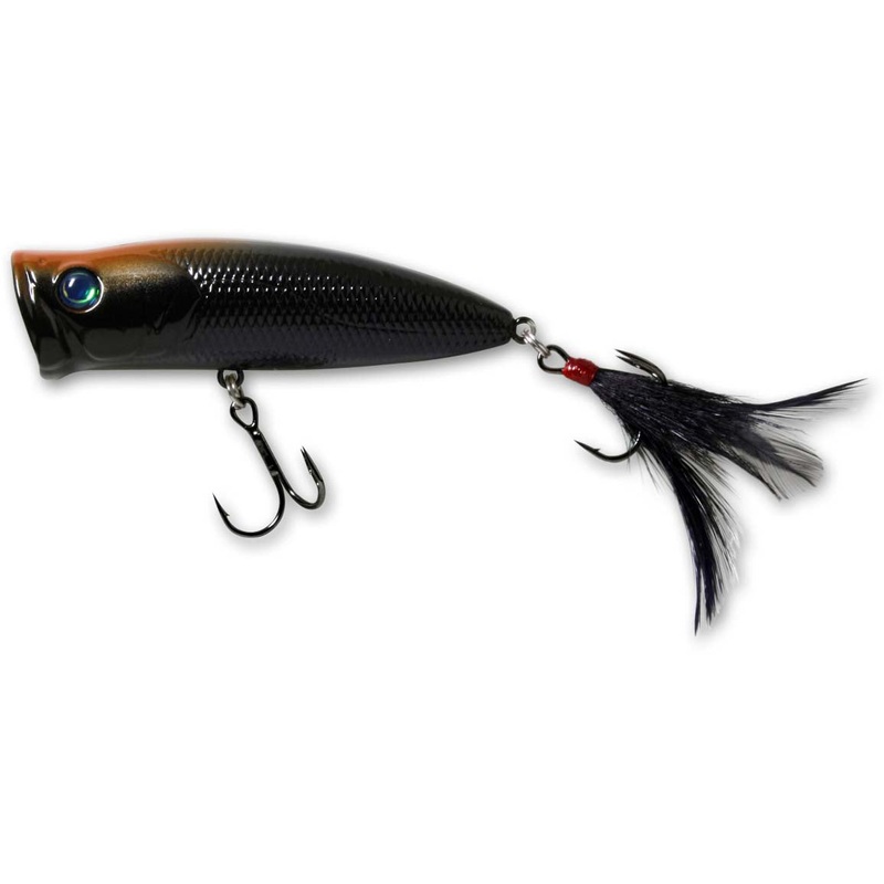 Deps PulseCod Topwater Popper Black Orange Dot