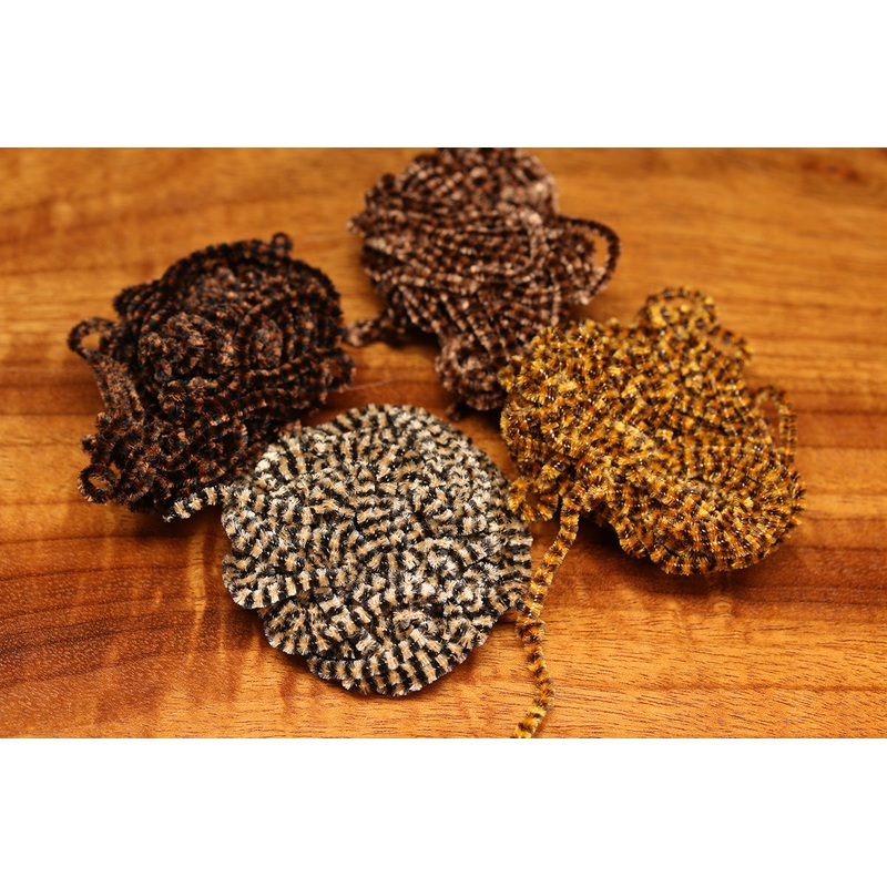 Fly Fish Food Small Stonefly Chenille – Fly Tying Black/Beige