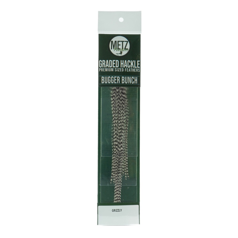Metz Hackle Bugger Bunch 3PK Grizzly/Purple