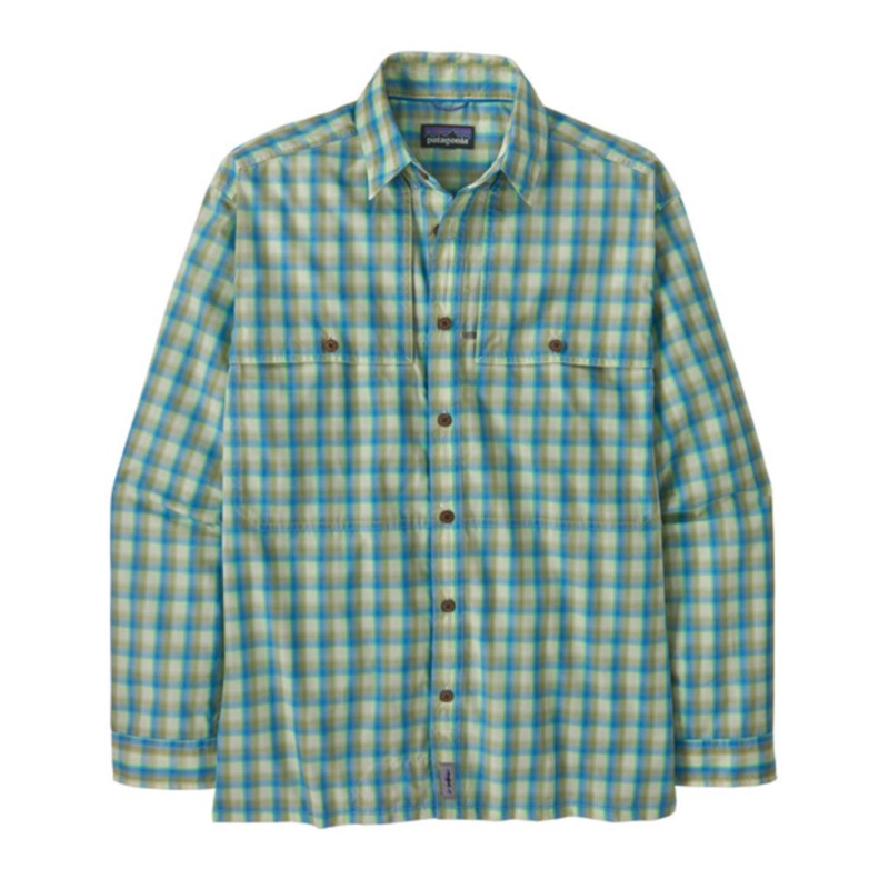 Patagonia Men’s Long-Sleeved Island Hopper Shirt – Mirrored: Vessel Blue Sale Small