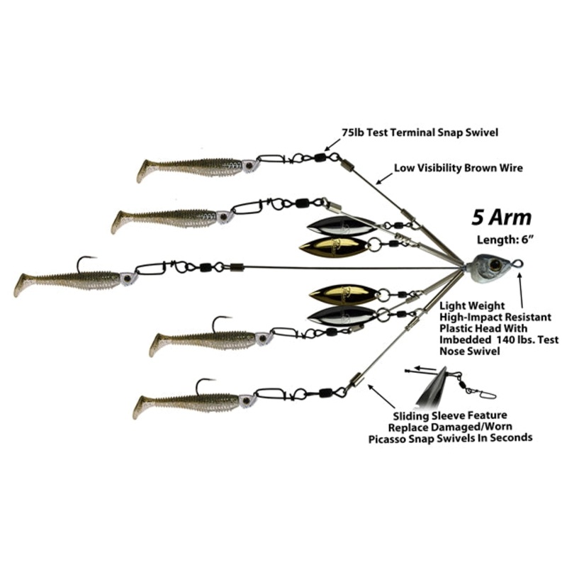 Picasso School-E-Rig Finesse Bait Ball Gold Willow Shad