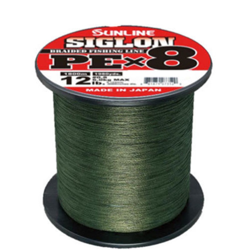 Sunline Siglon PEx8 Dark Green Braid – 1980 Yard Spools 12 pound