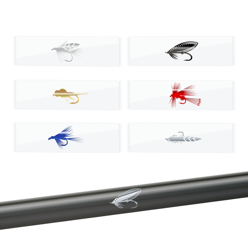 Monochrome Fly Pattern Rod Decals Adams Wet Fly Small Black