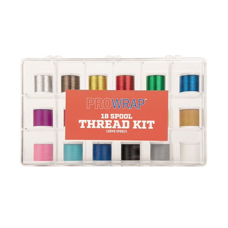 ProWrap 18-Spool Thread Assortment with Storage Box Nylon & Metallic Size A
