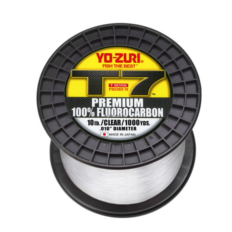 Yo-Zuri T-7 Premium Fluorocarbon Line (6lb-25lb, 1000yd, Clear) 25lb