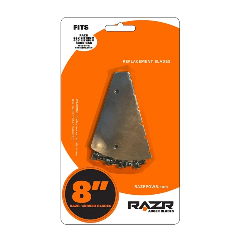 RAZR POWER PRO CURVED BLADES W/SERRATIONS – 8″