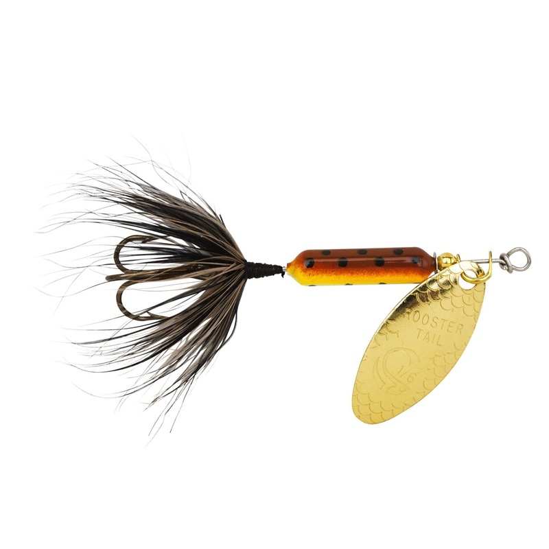 Worden’s Original Rooster Tail In-Line Spinners Length: 1-3/4″ Weight: 1/24oz Brown Trout