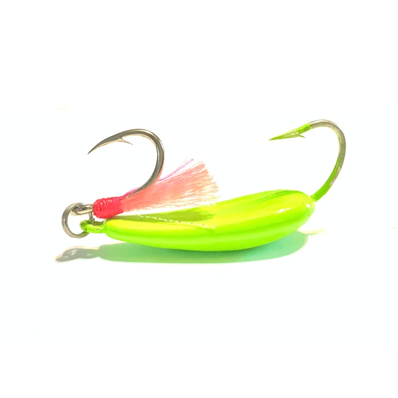 Chartreuse Pompano Jigs with Teasers 1/4oz Chartreuse