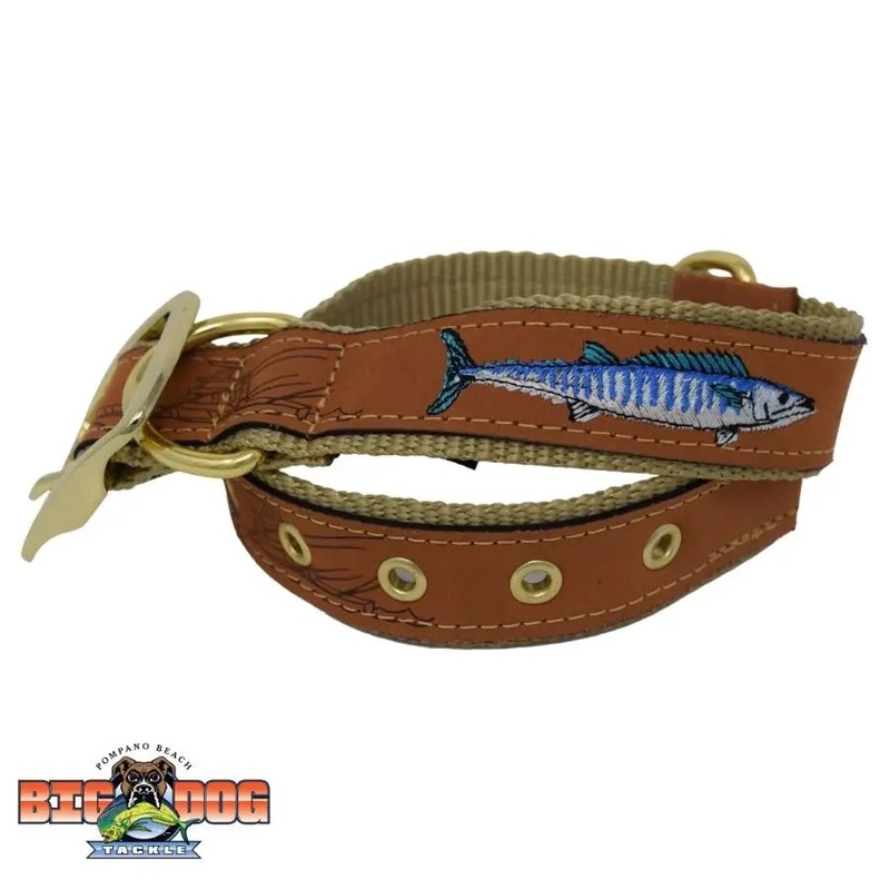 DOG COLLAR LEATHER WAHOO SAND M
