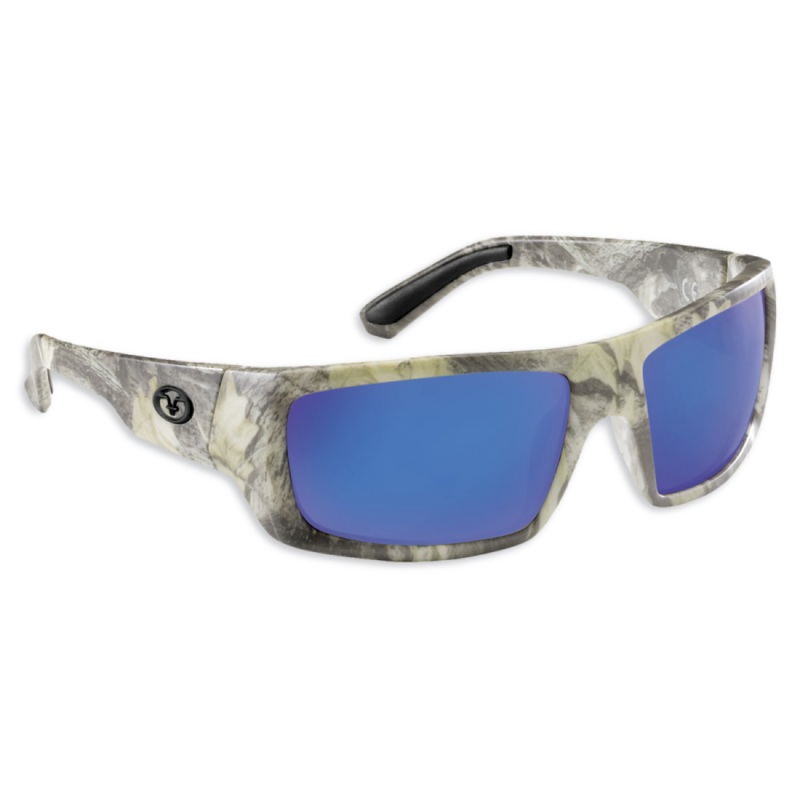 Flying Fisherman Sargasso Sunglasses 7861CSB Matte Camo Frame with Smoke Blue Mirror Lens