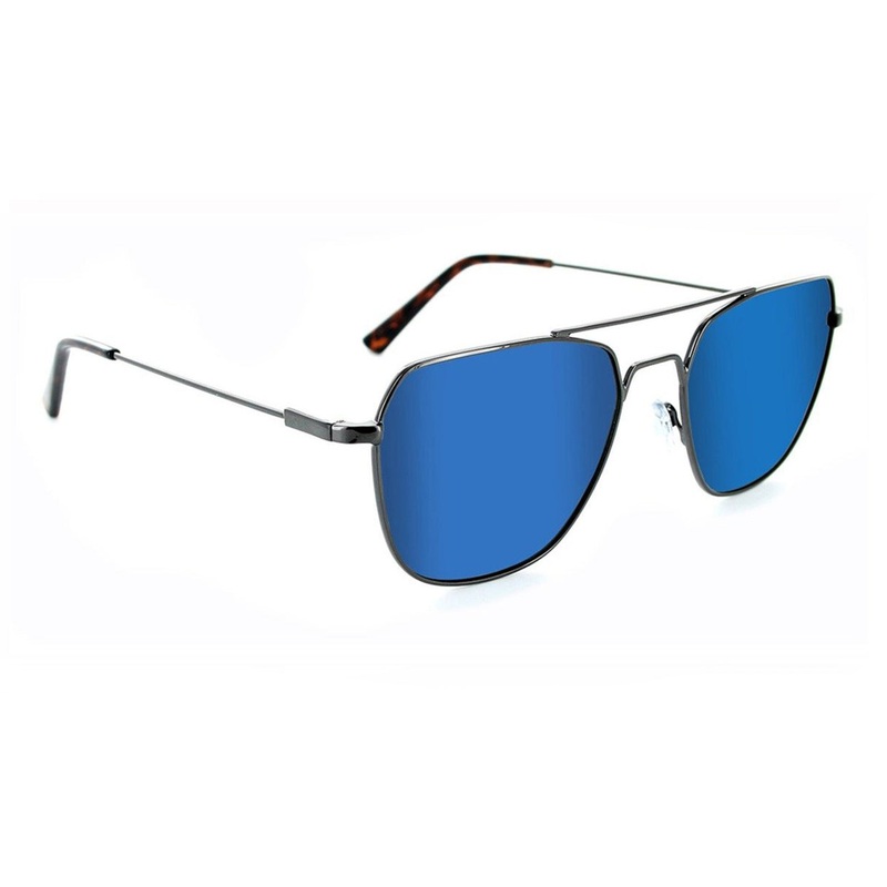 Optic Nerve One Dieter Polarized Sunglasses – Gunmetal w/ Smoke Lens Blue Mirror