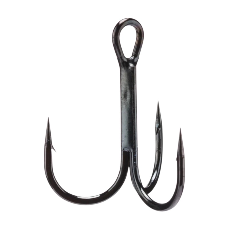 Round Bend Treble Hooks – Black 6
