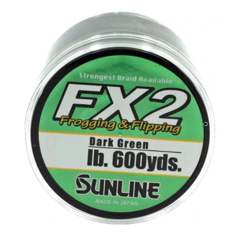Sunline FX2 Frogging and Flipping Dark Green Braided Line 600 yd 50 Pound