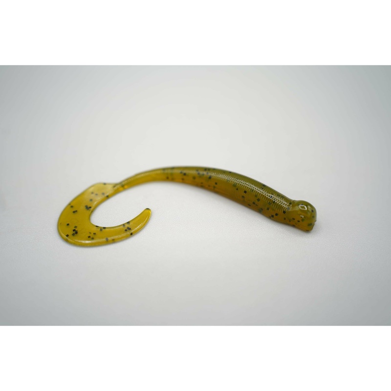 ARIZONA CUSTOM BAITS DROPSHOT CURLY TAIL MINNOW Green Pumpkin (w/out eyes)