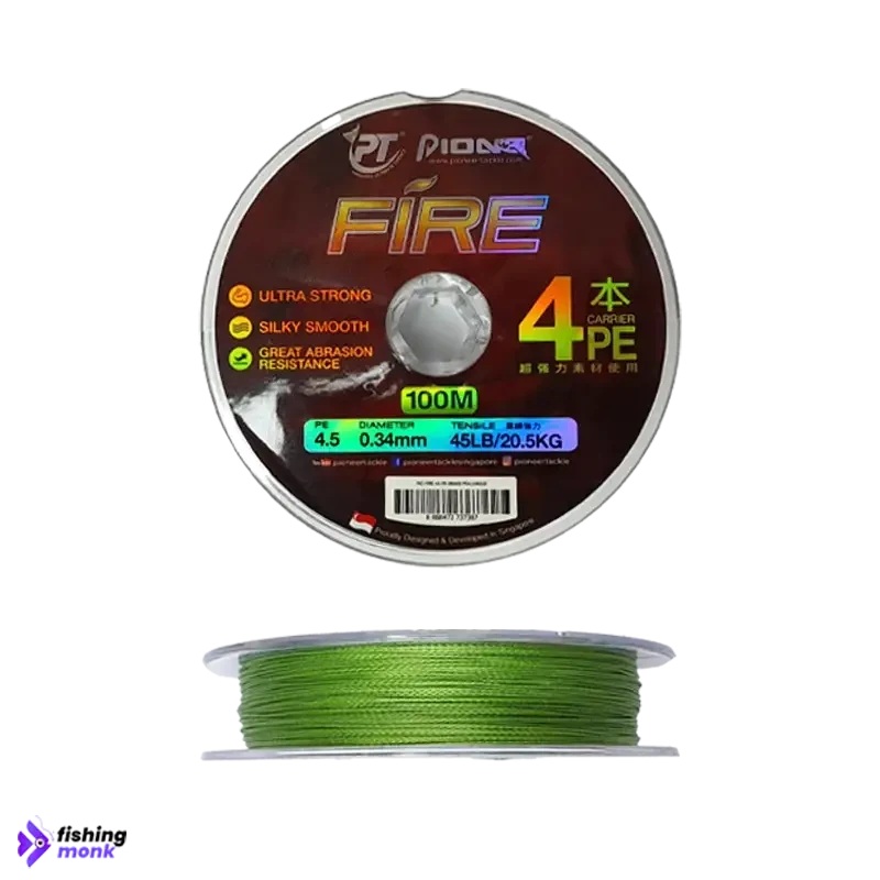 Pioneer Fire 4x 100m Braid Line Dark Green 0.30mm | 35lb