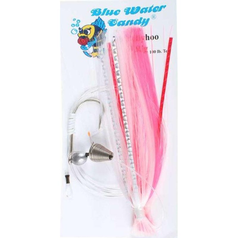 Blue Water Candy Skirted Ballyhoo Rigs Pink/White Hook Size: 7/0 – 100lb Monofilament