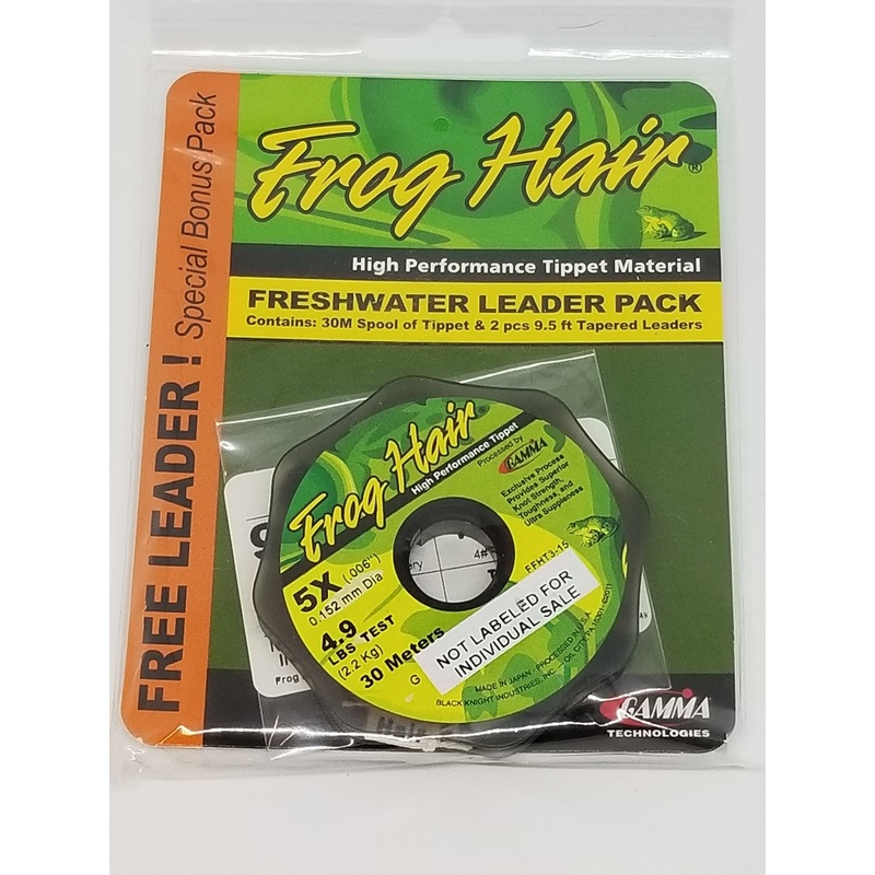 Frog Hair Tippet 30m And 9 1/2ft Leader Stiff Butt Value Pack 4X
