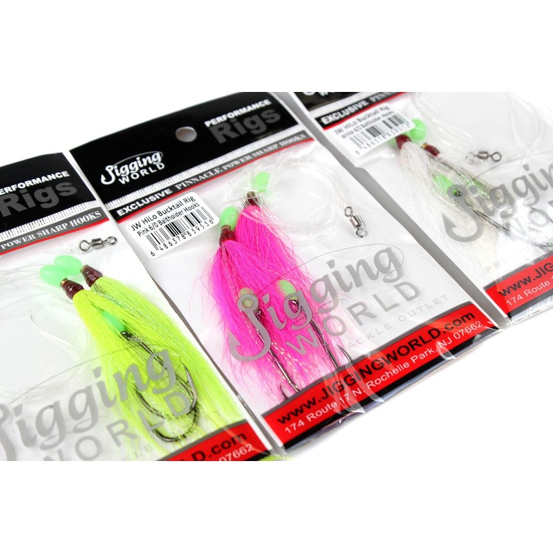 Jigging World Hi-Lo Bucktail Rigs Chatreuse Apr-00