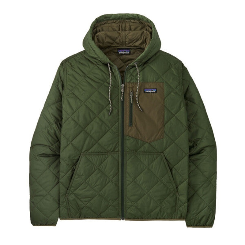 Patagonia Men’s Diamond Quilted Bomber Hoody – Torrey Pine Green Sale Medium