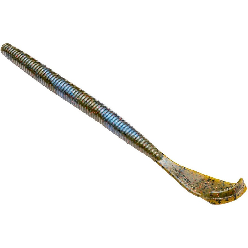 Strike King Rage Cut-R Worm Soft Plastic Worm Black Blue Flake 6 inch